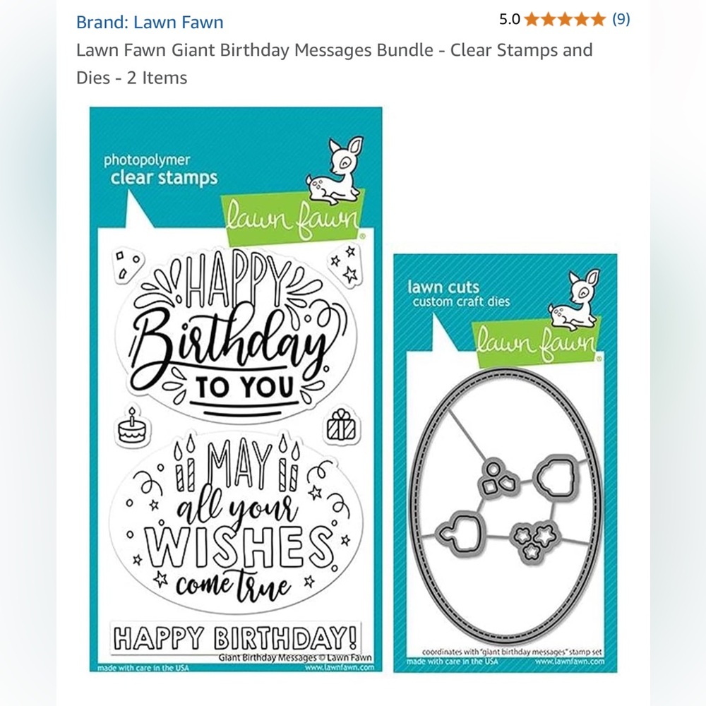 LAWN FAWN Giant Birthday Messages Stamp and Die Set